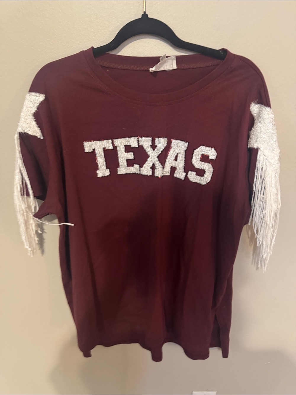 Fantastic Fawn Maroon Fringe TEXAS Tee